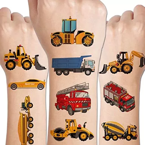 Construction Zone Truck Tattoos..36 PACK..Party Loot Bag...Tonka Builders  Digger | eBay