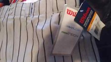 NWT Wilson Sporting Goods Deluxe Adult XL Gray Pinstrip Baseball Softball Pants