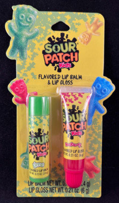 Sour Patch Kids - Flavored Lip Balm & Lip Gloss - 2 Pack - Lime & Redberry