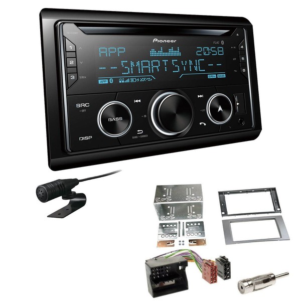 Pioneer Autoradio CD Bluetooth USB Einbauset FüR Ford Focus II 2004-2008 Silber-image