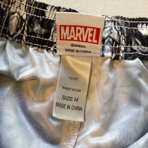 MARVEL Avengers Men Sz M Fit W 87cm Board Shorts Boardies Swimmers Black & White - Picture 10 of 10