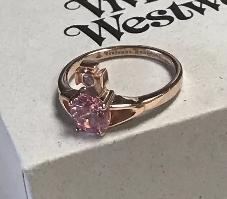 Vivienne Westwood Ring REINA PETITE Orb Gold / Pink XS (No.5) From Japan