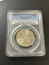 1995 S BASEBALL COMMEMORATIVE HALF DOLLAR PCGS MS-69 - UNCIRCULATED - SLAB - 50C