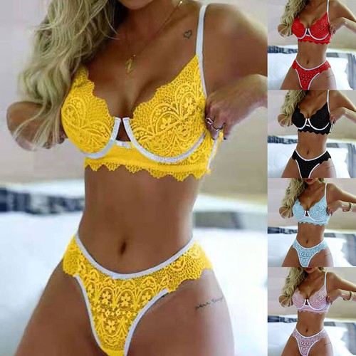 Lace Push Up Bra de Mujer Lencería G-String Thong Ropa Interior de Noche | eBay