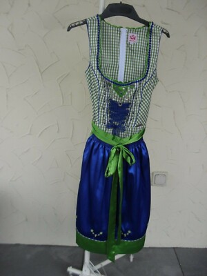 Damen Dirndl zwei teilig Spieth & Wensky Größe 38 grün weiß blau