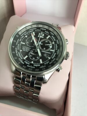 Citizen Men's Eco Drive Chronograph World Time S.Steel Bracelet