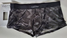 Calvin Klein Embossed Icon Mens Low Rise Trunk Microfiber XL X Large Camo Grey