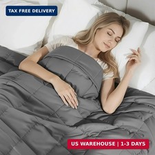 Smart Queen Weighted Blanket for Adults, 48"x72",10lbs Grey Full Size Soft Cool