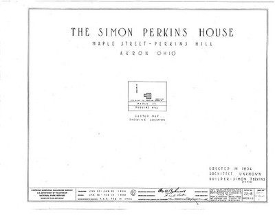 sheet 0 of 3 - Colonel Simon Perkins House, Maple Street, historic photo