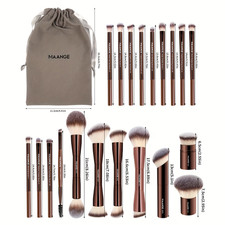 20pcs Makeup Brush Set with Aluminum Tubes Storage Bag Kabuki Powder Blush Brush