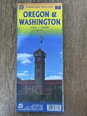OREGON AND WASHINGTON STATES TRAVEL REFERENCE MAP 1:750K By Itmb Publishing Ltd