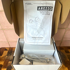 Victorian Plumbing Arezzo 2 Hole Wall Mounted Mixer Tap Brushed Brass
