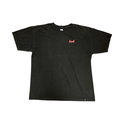 HUF Black Chocolate Logo Graphic Cotton Men's T-Shirt Size XL Crew Neck Knit