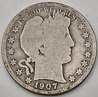 1907-S  *SEMI-KEY DATE* Barber Silver Half Dollar  *SILVER*