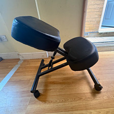 Black Ergonomic Kneeling/Posture Office Chair Padded Faux Leather, Height Adjust