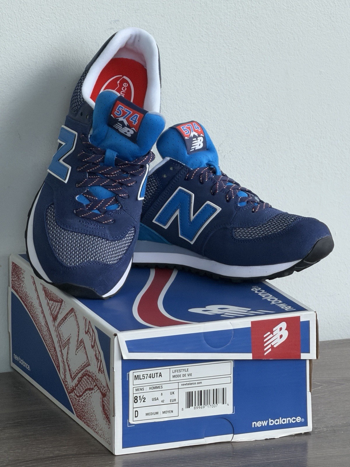 New Balance 574 Day Hike Men’s Size: US 8,5 -D (ML574UTA) Navy RARE New in Box image 3