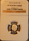 2014 S NGC PF70 Ultra Cameo Silver Proof Roosevelt Dime 10c Portrait Label