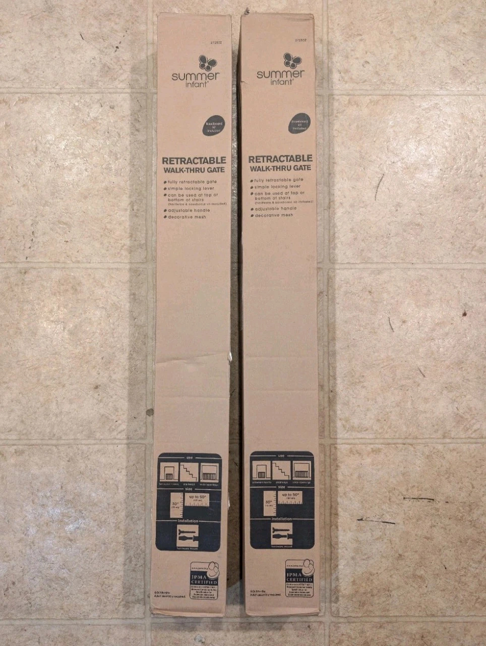 30"x50" Retractable Baby / Pet Gate with Lock for Doorways / Stairs - LOT OF 2