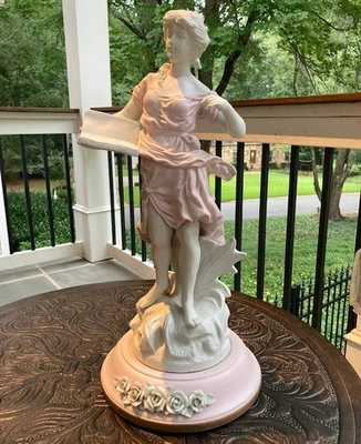 VTG (1940’s) BISQUE & WHITE PORCELAIN FIGURINE STATUE/LAMP BASE, ORIG. FAM. OWNR - Image 1 of 4
