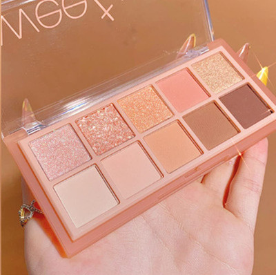 10 Colors Eyeshadow Palette,Matte&Glitter&Shimmer Eyeshadow Korean Makeup,Long L