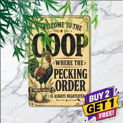 Cluck Around Find Out Chicken Tin Metal Sign Funny Farmhouse Kitchen Decor