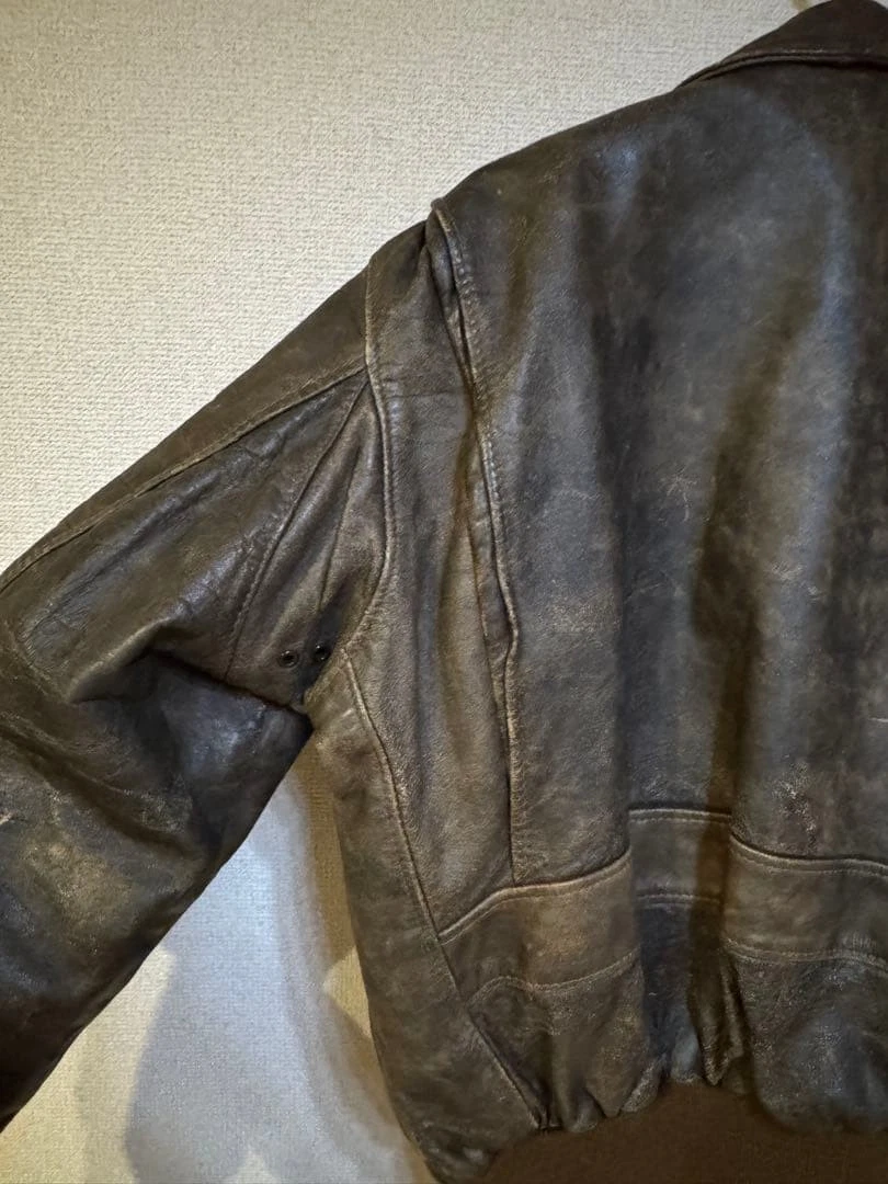 Chaqueta de cuero Schott marrón talla 38 [Mie]