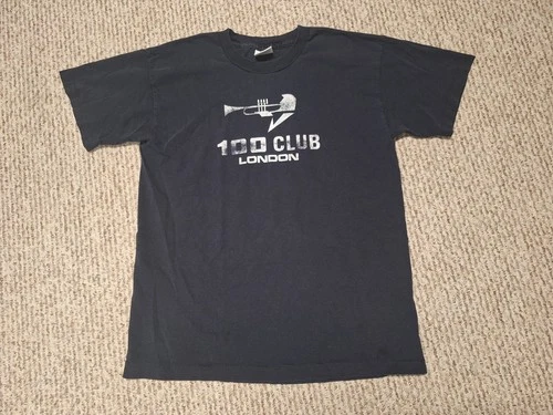 90s London Uk 100 Club Shirt Band Tour Jazz Punk Roc 1990s vintage concert t-shirt, vintage, single stitch, B+ condition