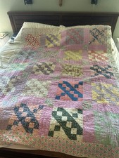 Vintage Grandmother's Quilt Hand Sewn 60x76