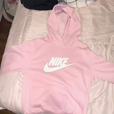 Nike Girls Pink XL Pullover Fleece Hoodie Long Sleeve Logo Pockets