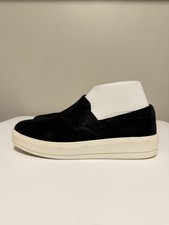 Prada Suede Loafers Slip-On Sneakers Black Driving Shoes Women's EU 37.5 US 7.5