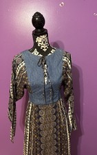 New Warm Blue Ocean Dress Runway 2016 Sz Xs Women Cotton Long Sleeve Easter