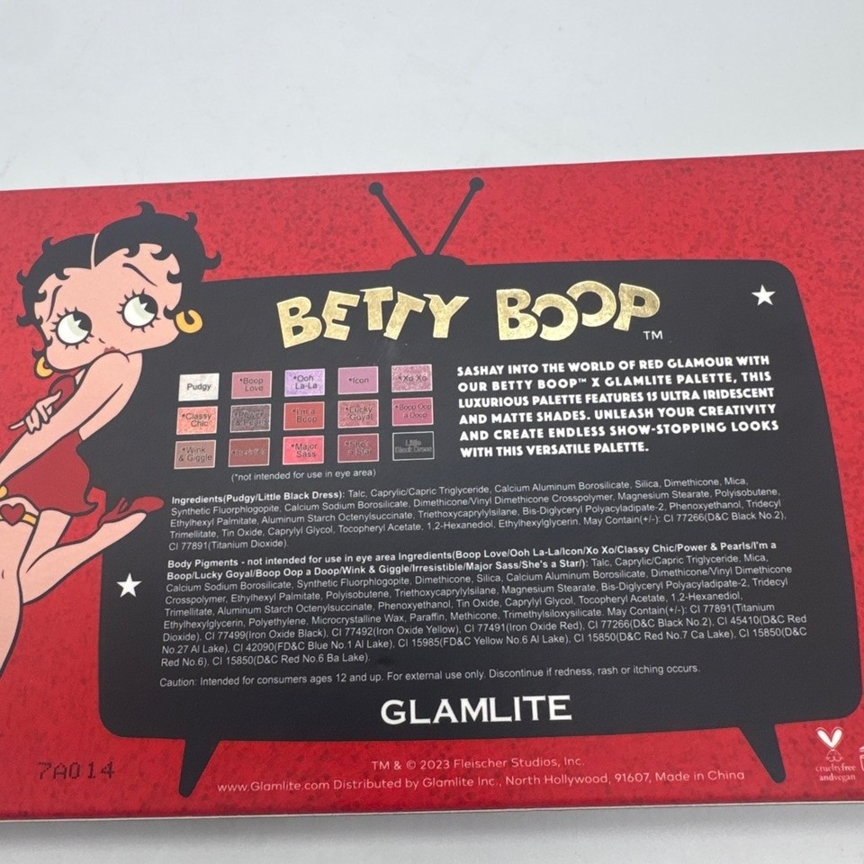 Glamlite BETTY BOOP 15-Color Eyeshadow Palette Red Black | eBay
