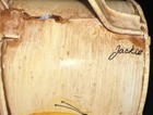 Vintage HAND-PAINTED Butterfly Motif  TIN CUP Signed Jackie — photo 3