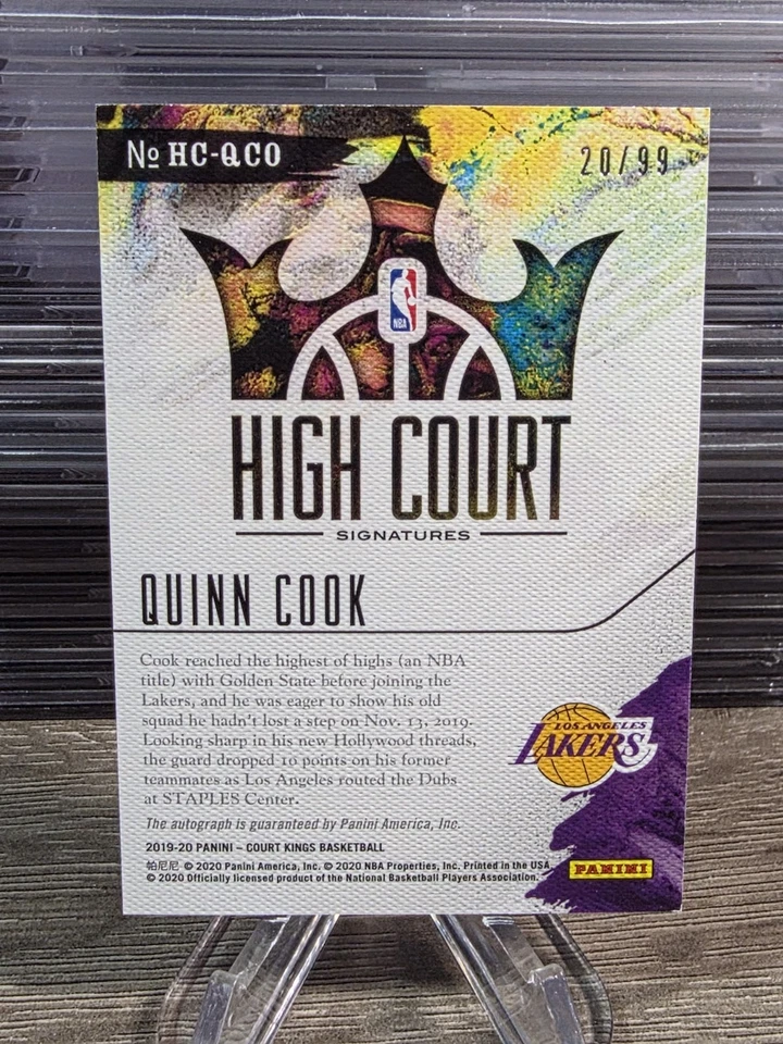 Quinn Cook 2019-20 Panini Court Kings High Court Auto /99 - Image 2 of 2
