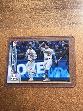 2020 Topps Baseball # 298 Hollywood Heroes Dodgers Outfielders Celebrate Victory