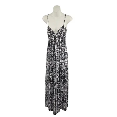 City Triangles Maxi Dress Womens Small Black White Ikat Print Boho Vacation - Image 1 of 4
