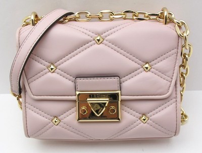 NWT Authentic MICHAEL KORS SERENA Small Flap Faux Leather Crossbody Powder Blush