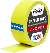 Gaffer Power Fluorescent Yellow Gaffer Tape 2 Inch X 30 Yards   High Visibility,