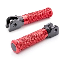CNC POLE Front Rider Footpegs Red For Bandit GSF 1200 01 02 03 04 05 06