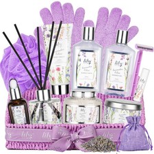 Spa Bath Gifts Set Kit - Relaxing Lavender 15 Count Pack of 1 , Purple
