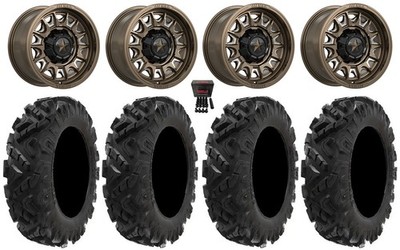 MSA Commander 15'' Wheels Bronze 32'' Attack 2.0 Tires Yamaha Viking Wolverine