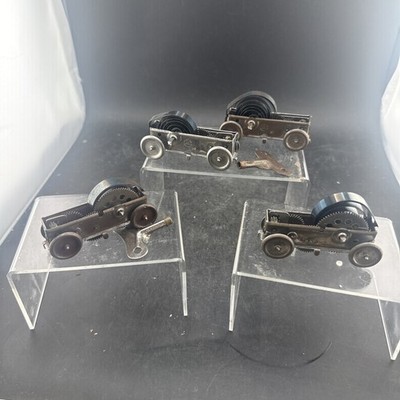 Lot of 4 Vintage US Zone Germany Toy Car Wind Up Motors Chassis W/ 2 Keys Vtg