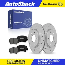 Front Drilled Slotted Brake Rotors Premium Ceramic Pads for Kia Forte 1.8L