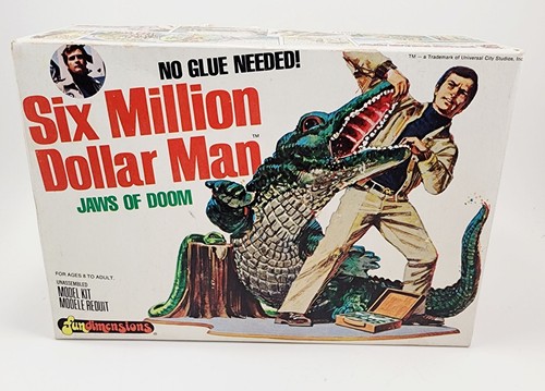 Vintage 1975 Six Million Dollar Man Jaws of Doom Model Kit Fundimensions w/ Box