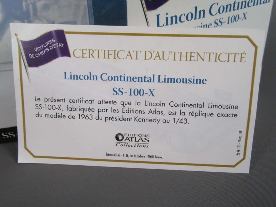 D218 NOREV Editions Atlas Lincoln Continental Limousine SS-100-X 1961_Scatola - Immagine 3 di 4