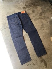 Levi  s Dark Blue 501 Straight Leg Shrink To Fit Fly Denim Pants Size 38/34 New