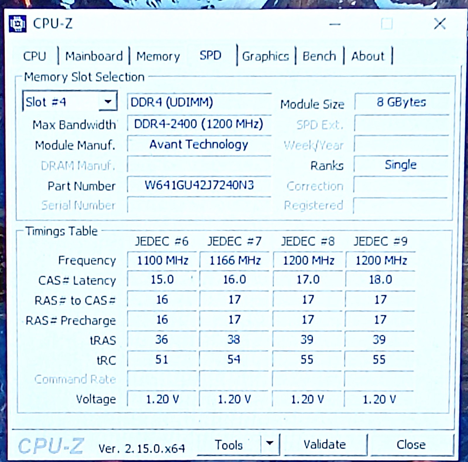 Avant Technology 8GB DDR4-2400 (1200 MHz) 1RX8 1.2v 288-Pin Desktop ...