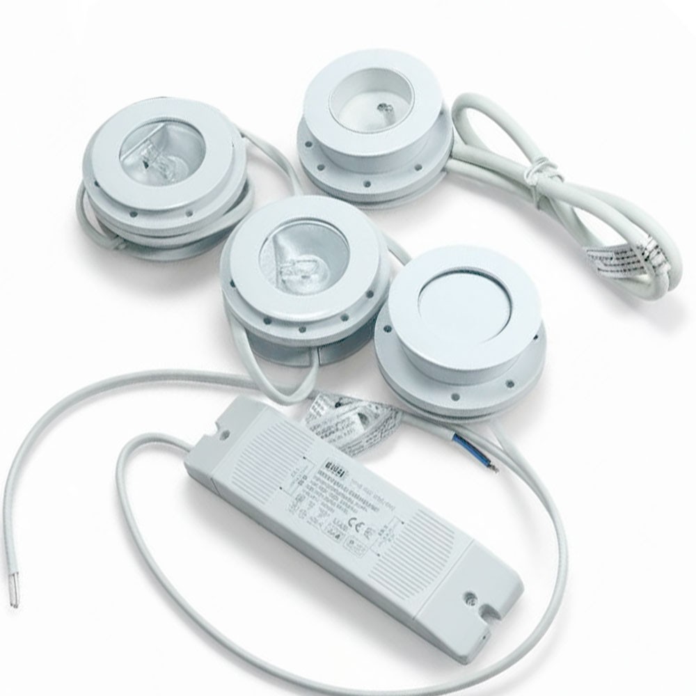 Spot encastrable meuble blanc 12V G4 halogène et LED lot de 2