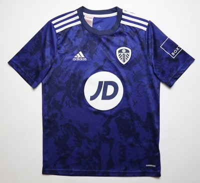 LEEDS UNITED 2021/2022 AWAY FOOTBALL KIT SHIRT SOCCER JERSEY BLUE ADIDAS KID S L