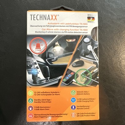 Technaxx TX-100 Car Alarm with Charging Function and PIR Motion Sensor